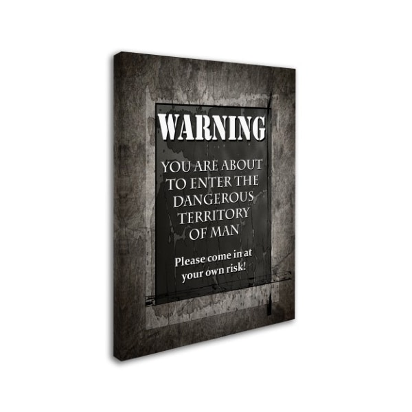 LightBoxJournal 'Welcome To Man Cave Warning' Canvas Art,14x19